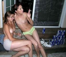 Wild and drunk young girlfriends having fun